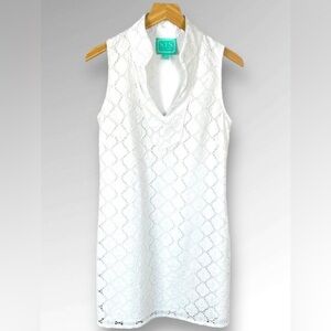 Sail to Sable The Rope Eyelet White Lace Overlay Dress